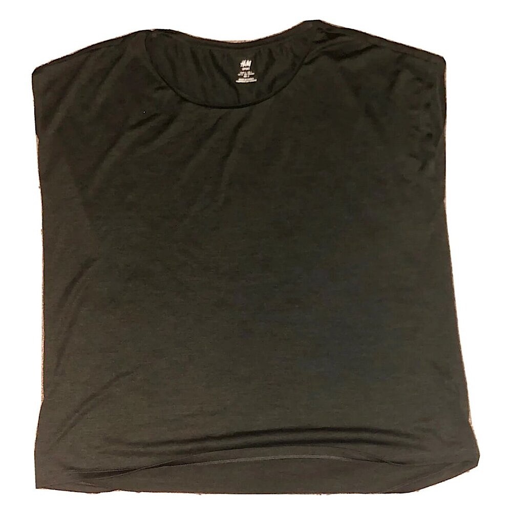LIKE NEW - 100% polyester loose fit, lightweight large, dark green sport shirt